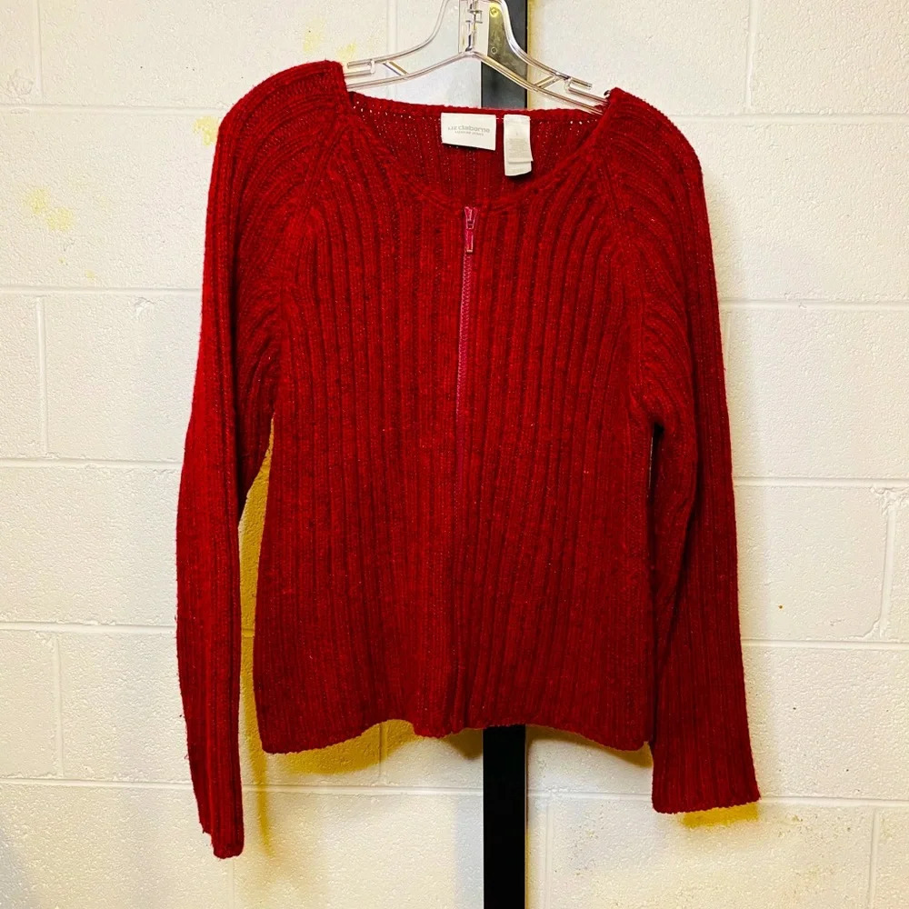 Liz Claiborne Zip Up Sweater sz Large